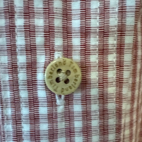 Timberland Men's Red Plaid Button Down Shirt - Picture 4 of 6